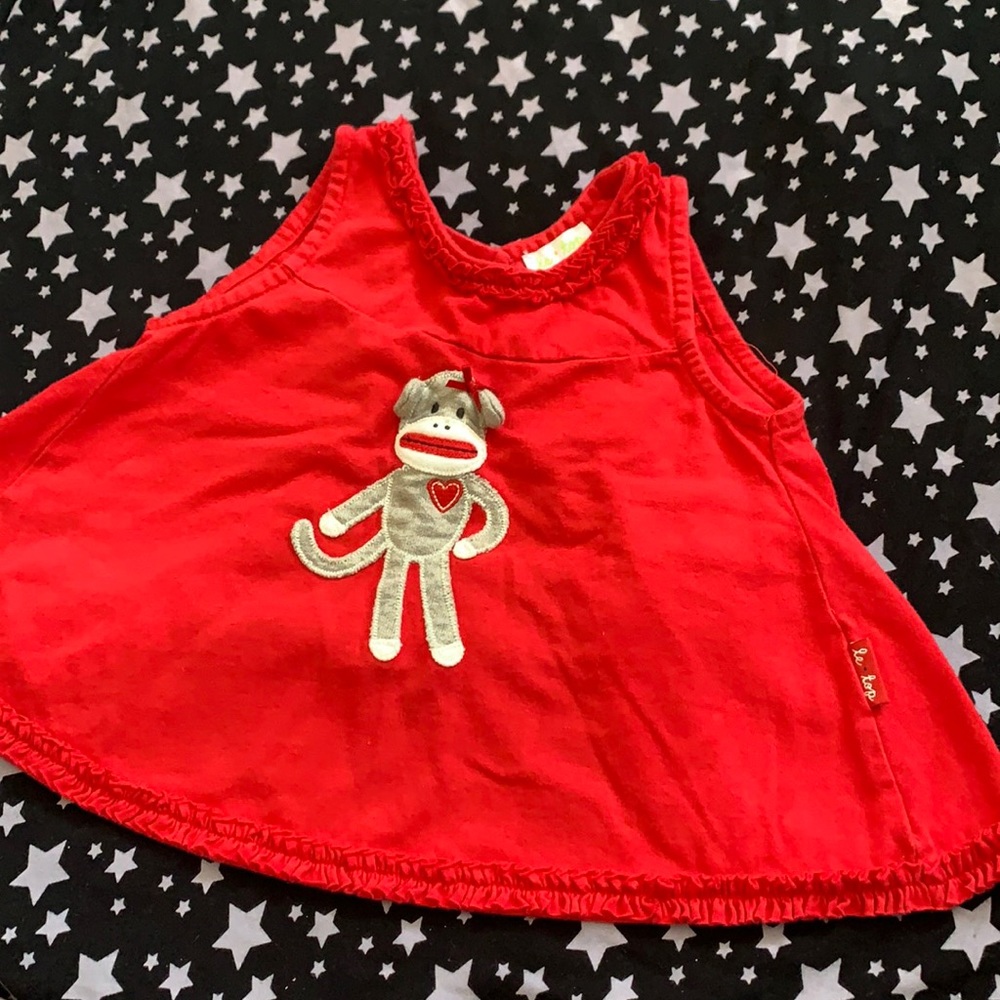Bundle! Sock monkey 🐒 red tank w/ pretty back & strawberry 🍓 shorts